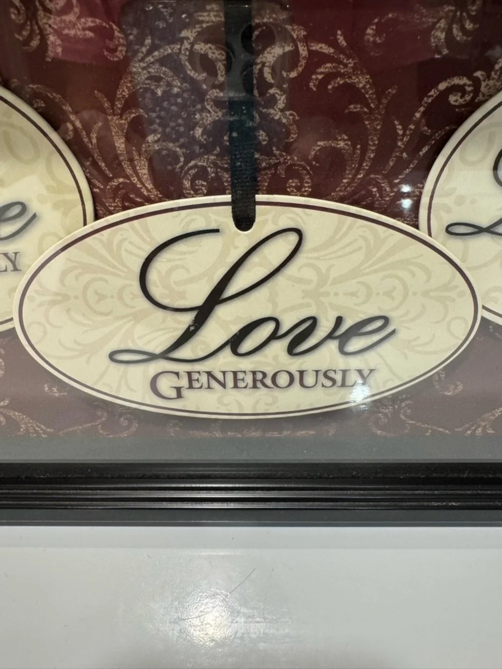 Live Love Laugh Wall Art - Black Frame with Cream Accents
